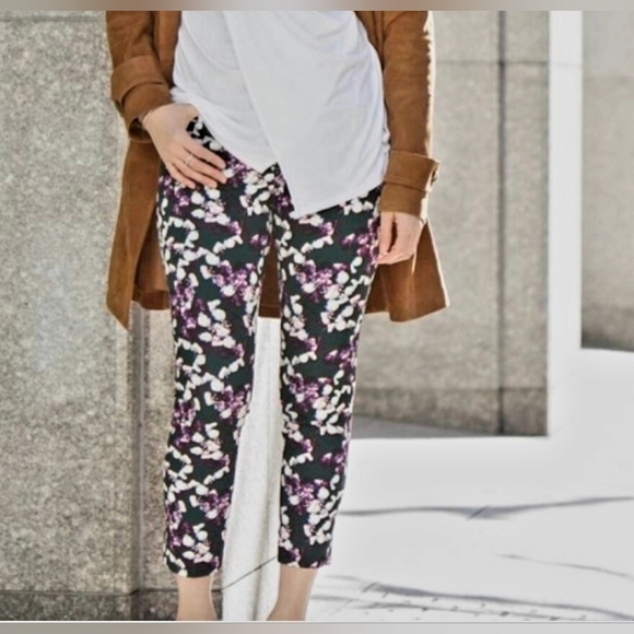 Banana Republic Women's Sloan Floral Pants size 2 EUC - Picture 1 of 11